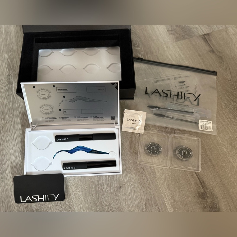 Unused LASHIFY Eyelash Kit with Black and Blue Tools